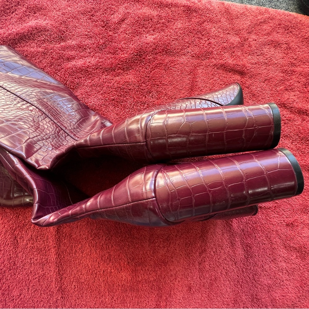 NWOT Nordstrom Deep Red 🐊 Boots, Size 10 - Picture 4 of 5